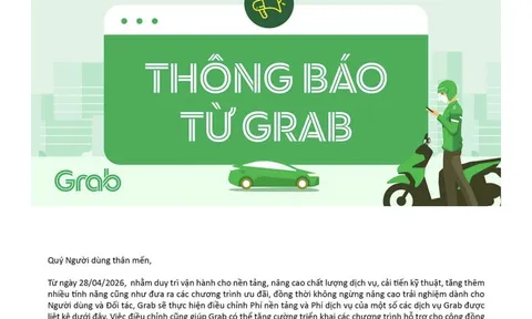 Grab tăng phí dịch vụ từ ngày 28-4