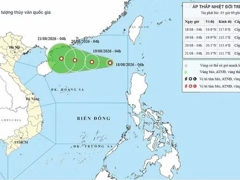 Biển Đông có áp thấp nhiệt đới